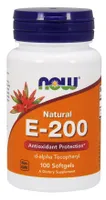 ﻿NOW Foods - Witamina E-200, Naturalna, 100 kapsułek miękkich