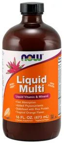 ﻿NOW Foods - Liquid Multi, Multiwitaminy, Pomarańcza, Płyn, 473 ml