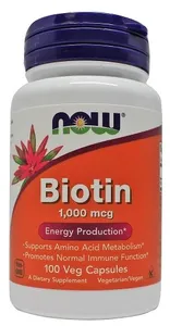 NOW Foods - Biotyna, 1000 mcg, 100 kapsułek