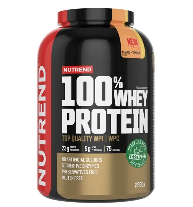 Nutrend - Odżywka Białkowa 100% Whey Protein, Mango + Vanilla, Proszek 2250g