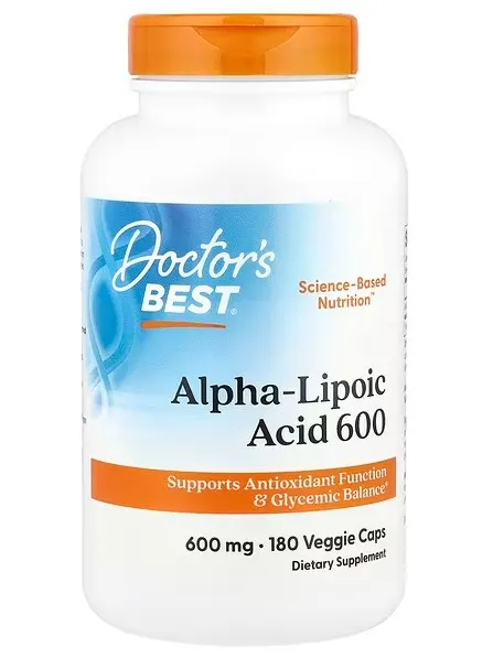Doctor's Best - Alpha Lipoic Acid, 600mg, 180 Vegetable Capsules