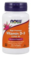 NOW Foods - Vitamin D3, 2000 IU, 120 softgels