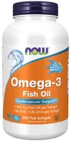 NOW Foods - Omega 3, Molecularly Distilled Fish Oil, 200 Softgeles