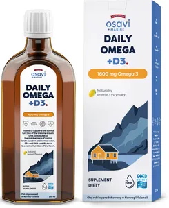 Osavi - Daily Omega + D3, 1600mg Omega 3, Cytryna, 250 ml