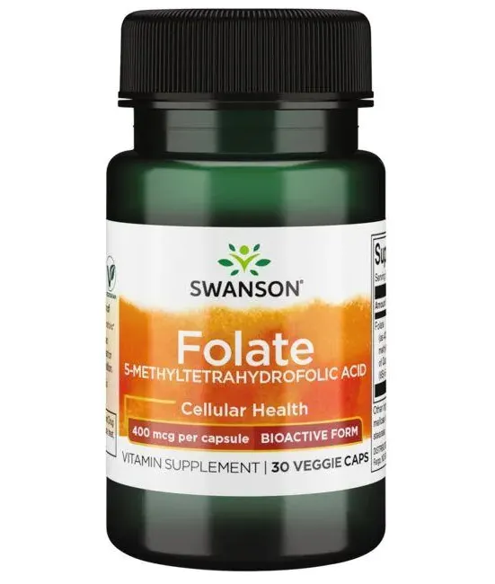 Swanson - Folate, Folian, 400µg, 30 vkaps