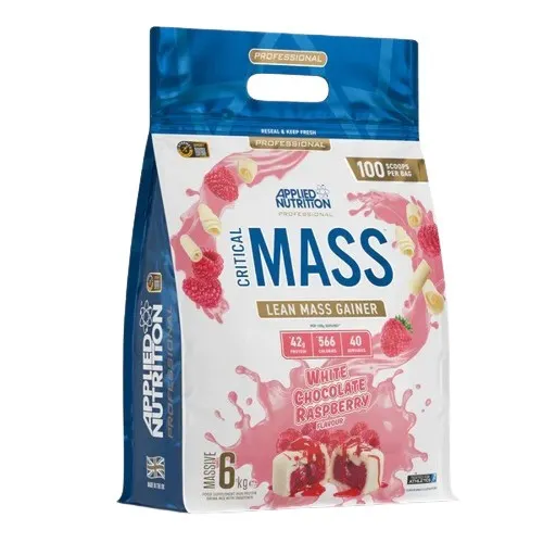 Applied Nutrition - Gainer, Critical Mass Professional, Biała Czekolada Truskawka, Proszek, 6000g