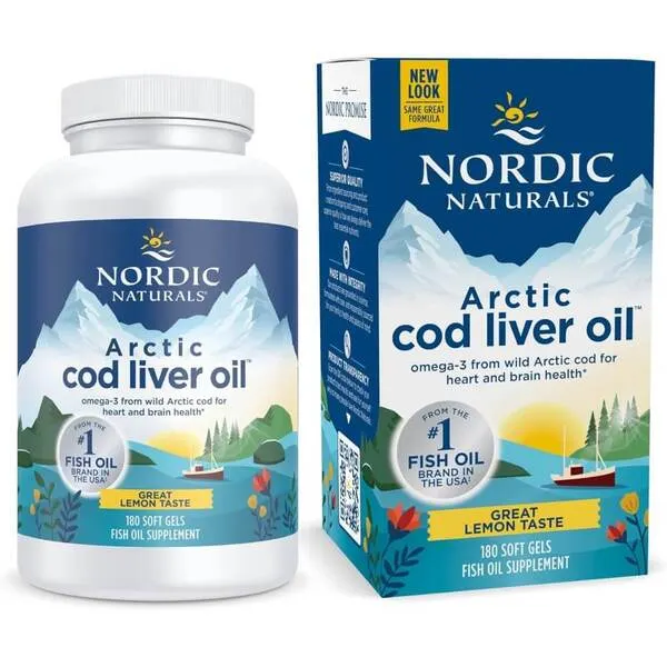 Nordic Naturals - Arctic Cod Liver Oil, 750mg Cytryna, 180 kapsułek miękkich 