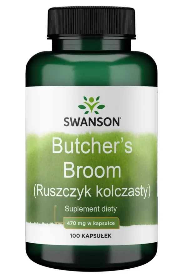  Butcher's Broom (Ruszczyk Kolczasty), 470mg - 100 caps (EAN 087614014159)