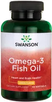 Swanson - Kwasy Omega-3, Smak Cytrynowy, 150 kapsułek miękkich