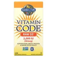 ﻿Garden of Life - Vitamin Code RAW, Witamina D3, 2000 IU, 120 vkaps