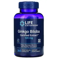 Life Extension - Ginkgo Biloba, Certyfikowany Ekstrakt, 120mg, 365 vkaps