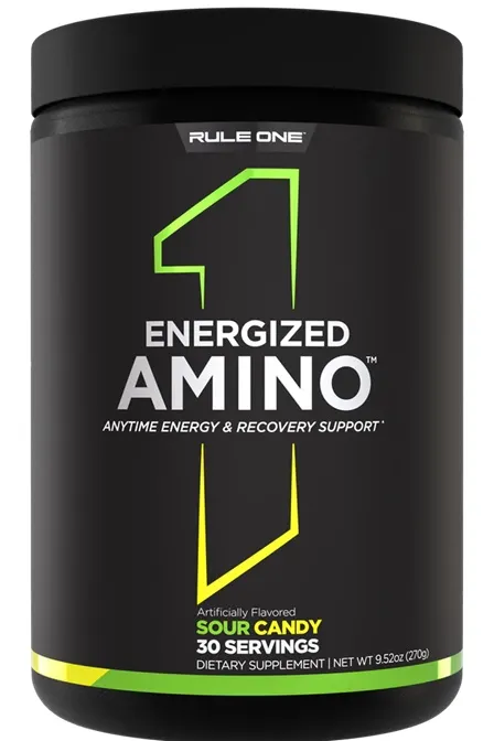 Rule One - Energized Amino, Aminokwasy, Sour Candy, Proszek, 270g