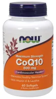 NOW Foods - Coenzyme Q10, Lecithin, Vitamin E, 600mg, 60 Softgeles