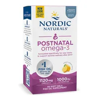 Nordic Naturals - Postnatal Omega-3, 1120mg, Lemon Flavor, 60 Softgeles
