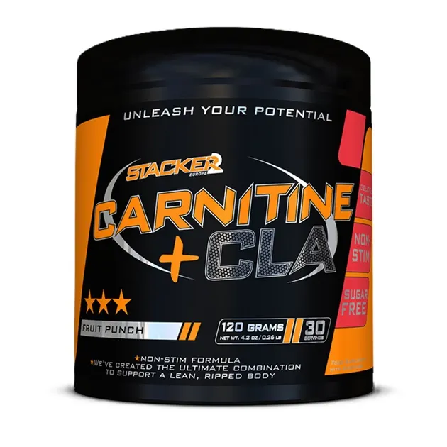 Stacker2 Europe - L-karnityna + CLA, Fruit Punch, Proszek, 120g