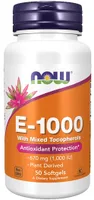 NOW Foods - Vitamin E-1000, Natural, Mixed Tocopherols, 50 Softgeles