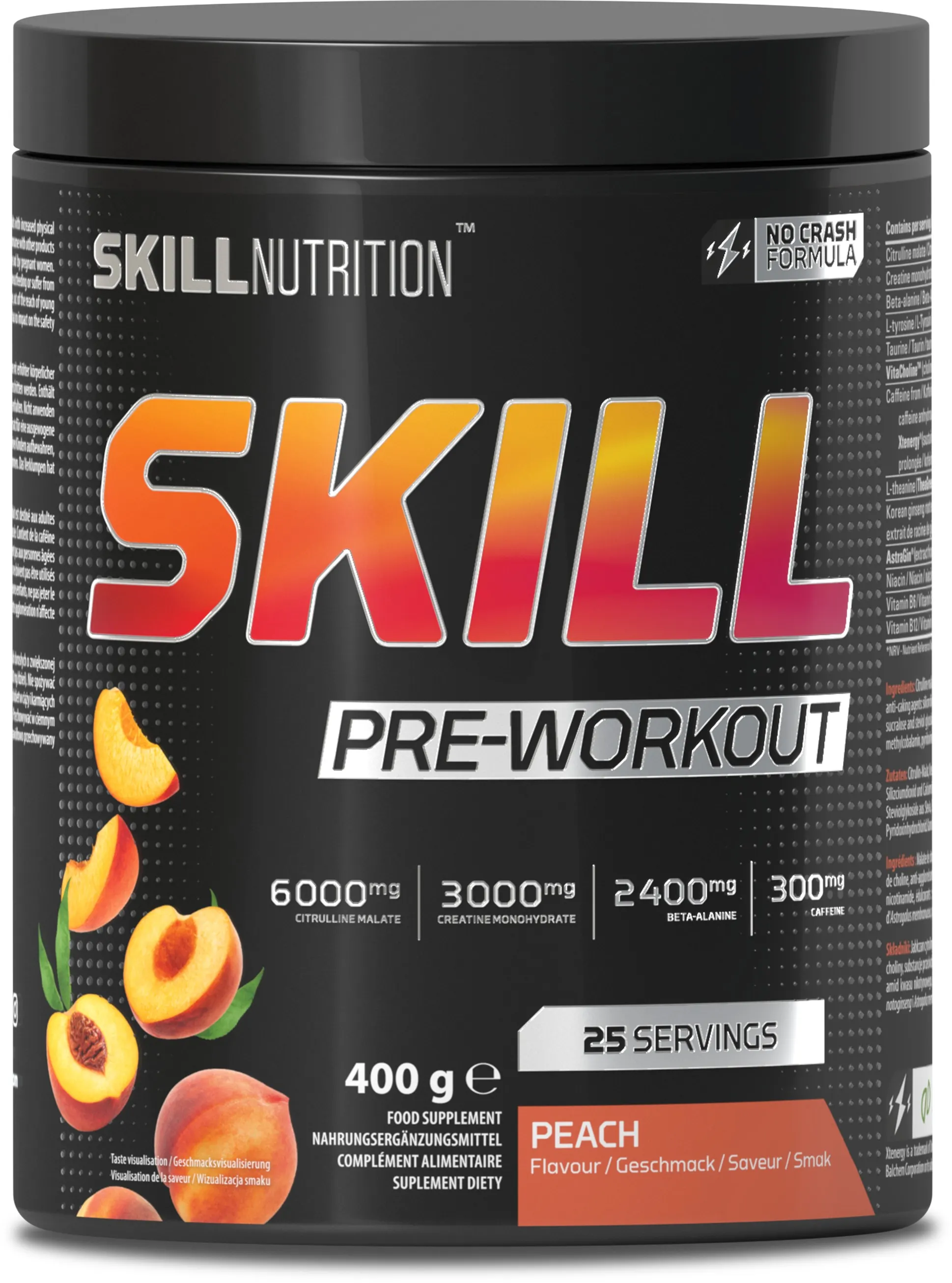 Skill Nutrition - Przedtreningówka, Pre-Workout, Brzoskwinia, Proszek, 400g