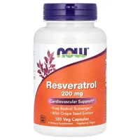 NOW Foods - Resveratrol + Red Wine Extract, 200mg, 120 vkaps