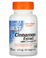 Doctor's Best - Cinnamon Extract + CinnulinPF, 125mg, 60 vkaps