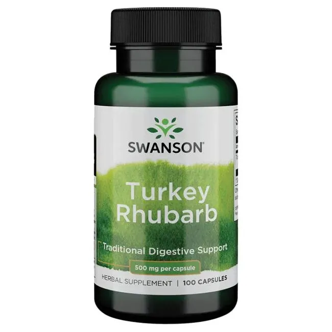 Swanson - Turkey Rhubarb, Wsparcie Trawienia, 100 kapsułek