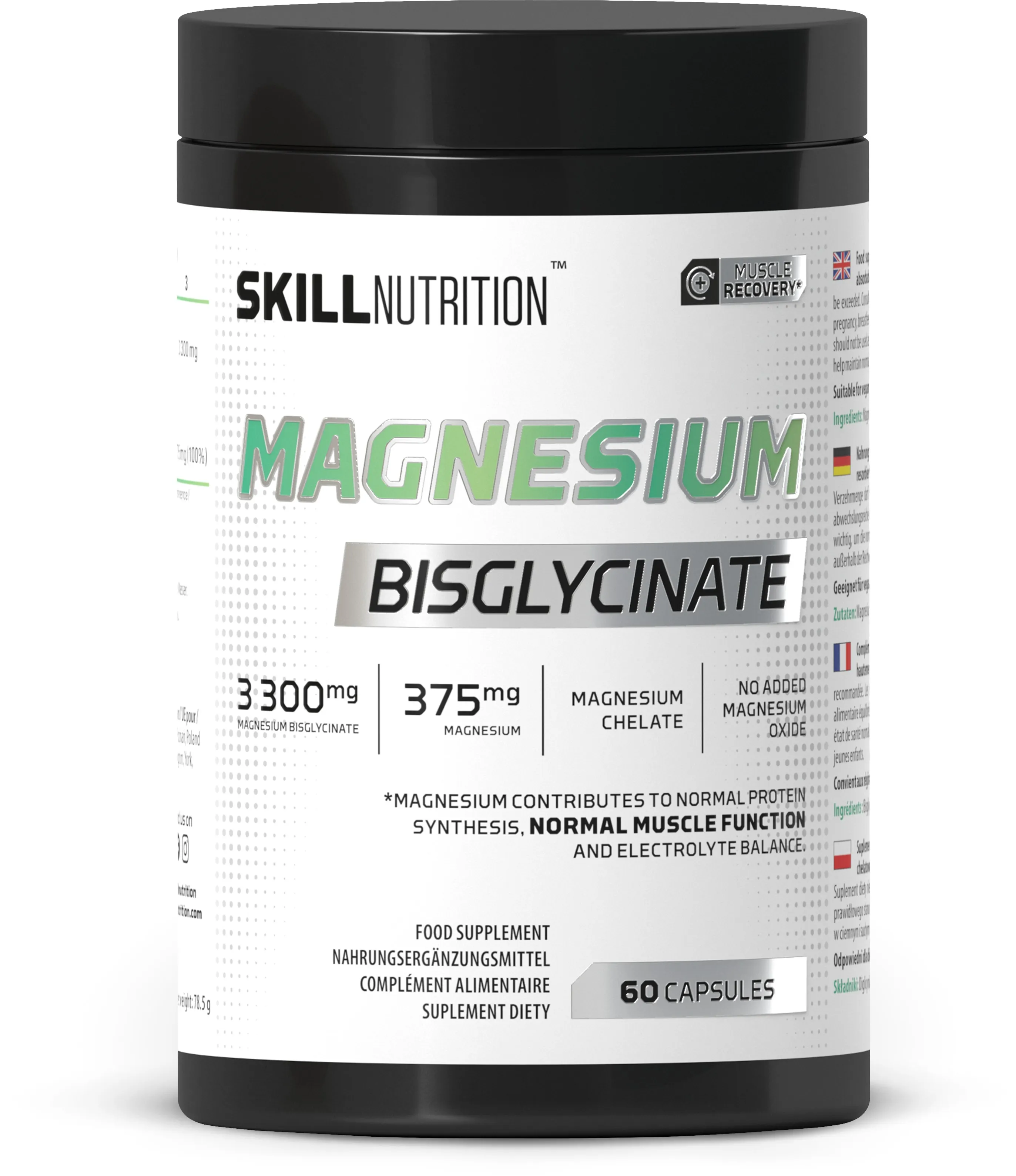 Skill Nutrition - Bisglicynian Magnezu, 60 kapsułek