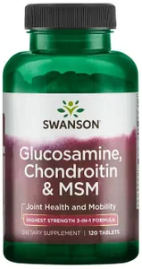 Swanson - Glukozamina, Chondroityna & MSM, 120 tabletek