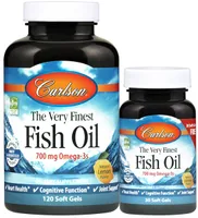 Carlson Labs - Fish Oil, Orange, 700mg, 120 + 30 Softgeles