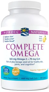 Nordic Naturals - Complete Omega, 565mg Omega + GLA, Cytryna, 180 kapsułek miękkich
