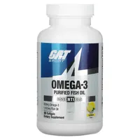 GAT - Omega-3 Purified Fish Oil, Cytryna, 90 kapsułek miękkich
