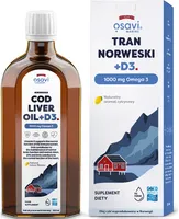 Osavi - Tran Norweski, 1000mg Omega 3 + D3, Cytryna, 250 ml