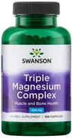 ﻿Swanson - Triple Magnesium Complex, 400mg, 100 kapsułek