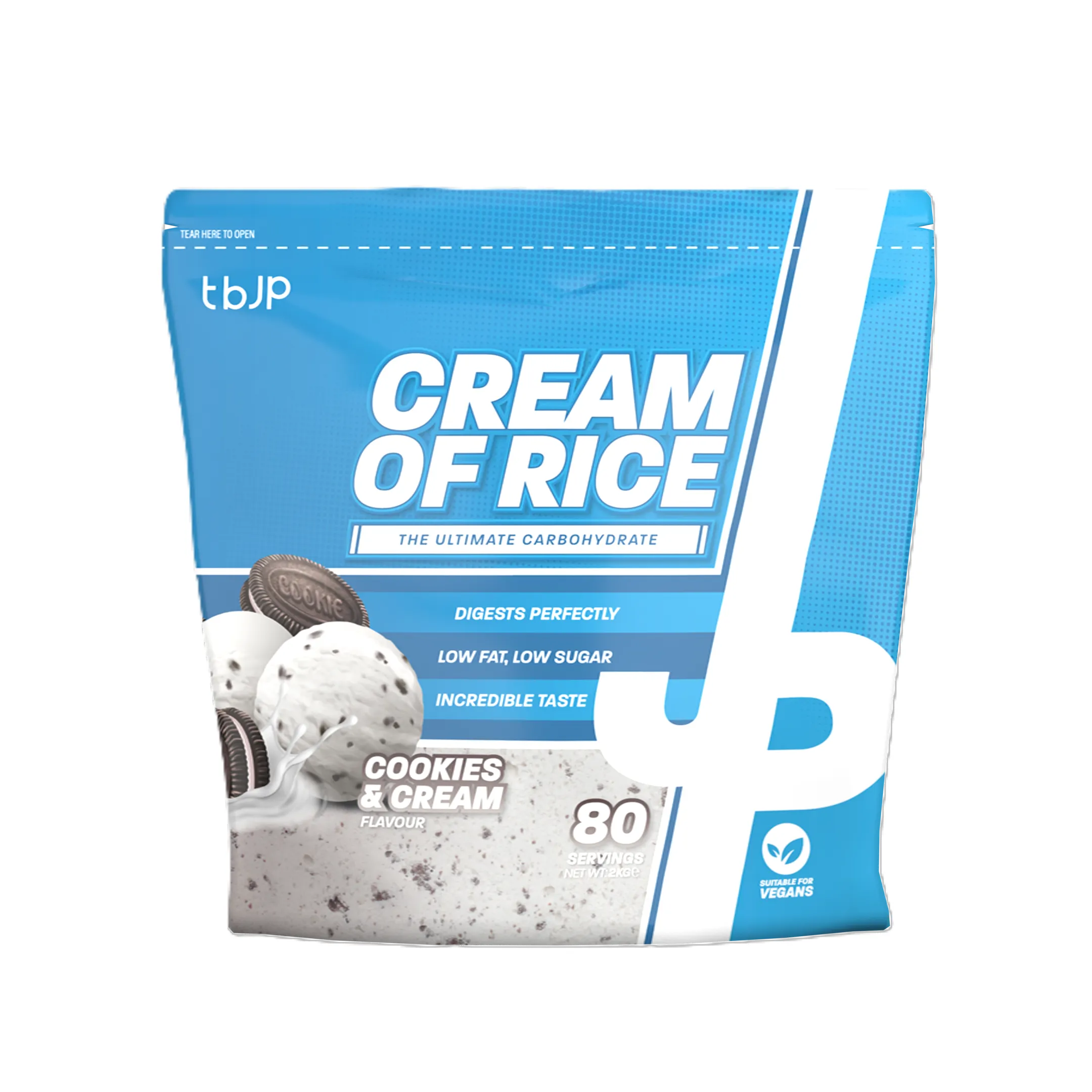 Trained by JP - Kleik Ryżowy, Cream of Rice, Cookies & Cream, Proszek, 2000g