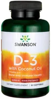 Swanson - Vitamin D-3 with Coconut Oil, 60 Softgeles