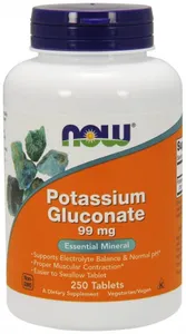 NOW Foods - Glukonian Potasu, Potassium Gluconate, 99mg, 250 tabletek