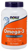 ﻿NOW Foods - Omega 3, Molekularnie Destylowany Olej Rybny, 200 kapsułek miękkich 