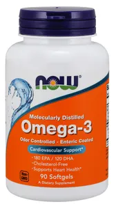 ﻿NOW Foods - Omega-3 Molecularly Distilled, 90 kapsułek miękkich