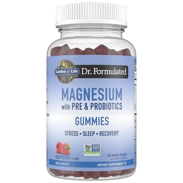 Garden of Life - Dr. Formulated Magnesium with Pre & Probiotics, Malina, 60 żelków