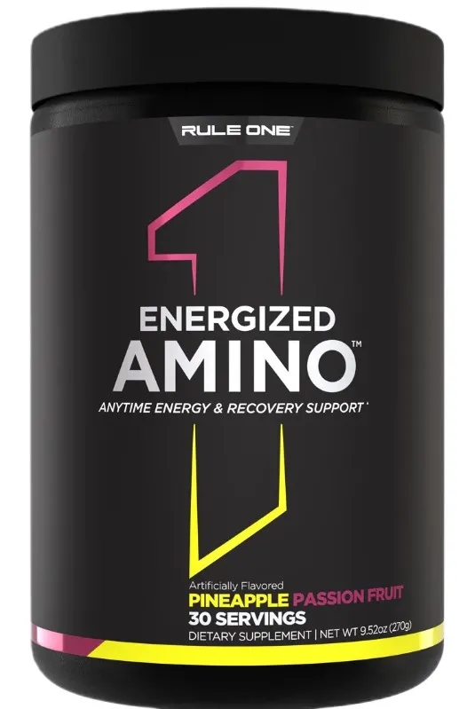 Rule One - Energized Amino, Aminokwasy, Ananas Marakuja, Proszek, 270g
