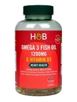 Holland & Barrett - Omega 3 Fish Oil 1200mg & Vitamin D3, 120 kapsułek