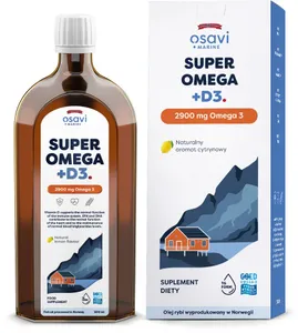 Osavi - Super Omega + D3, 2900mg Omega 3, Cytryna, Płyn, 500 ml