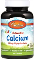 Carlson Labs - Kid's Calcium, 250mg, Wanilia, 60 tabletek do ssania