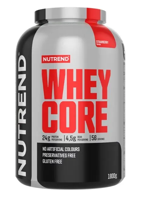 Nutrend - Odżywka Białkowa Whey Core, Truskawka, Proszek, 1800g
