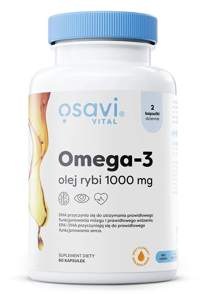 Osavi - Omega-3 Fish Oil, 1000mg, Natural Flavor, 60 Softgeles