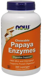 NOW Foods - Papaya Enzyme, Papaina, 360 pastylek do ssania