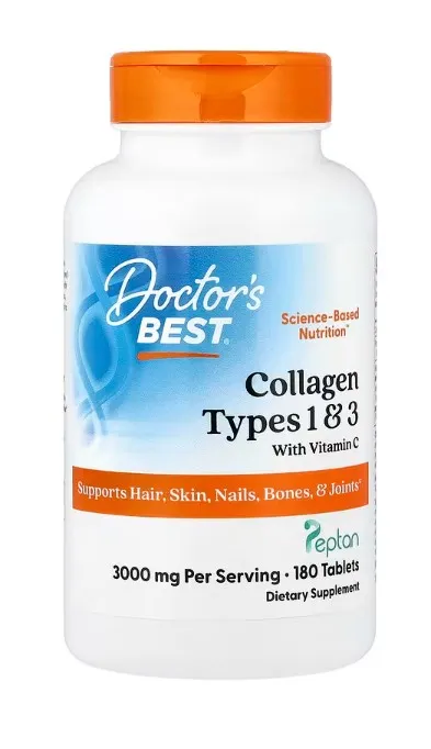 Doctor's Best - Kolagen Typu 1 i 3, 1000mg, 180 tabletek