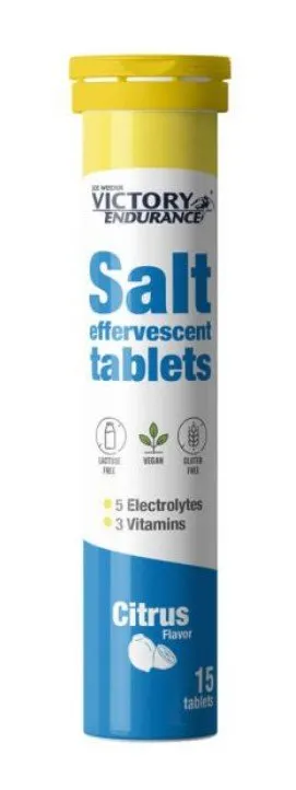 Weider - Elektrolity dla Sportowców, Victory Endurance Salt, Citrus, 15 tabletek musujących