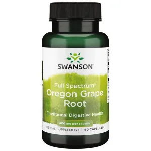 Swanson - Full Spectrum Oregon Grape Root, Wsparcie Trawienia, 400mg, 60 kapsułek