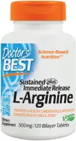 ﻿Doctor's Best - L-Arginina o Przedłużonym Działaniu, 500mg, 120 tabletek