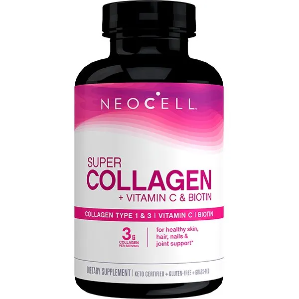 NeoCell - Kolagen, Grassfed Super Collagen + Witamina C i Biotyna, 90 tabletek