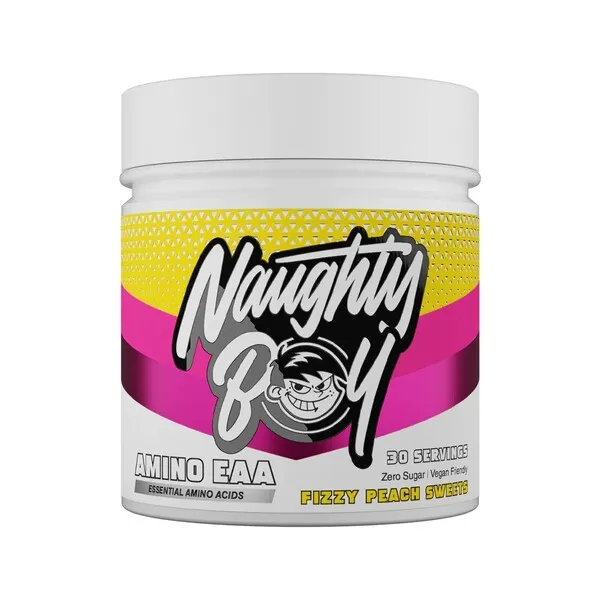 Naughty Boy - Aminokwasy EAA, Fizzy Peach Sweets, Proszek, 345g